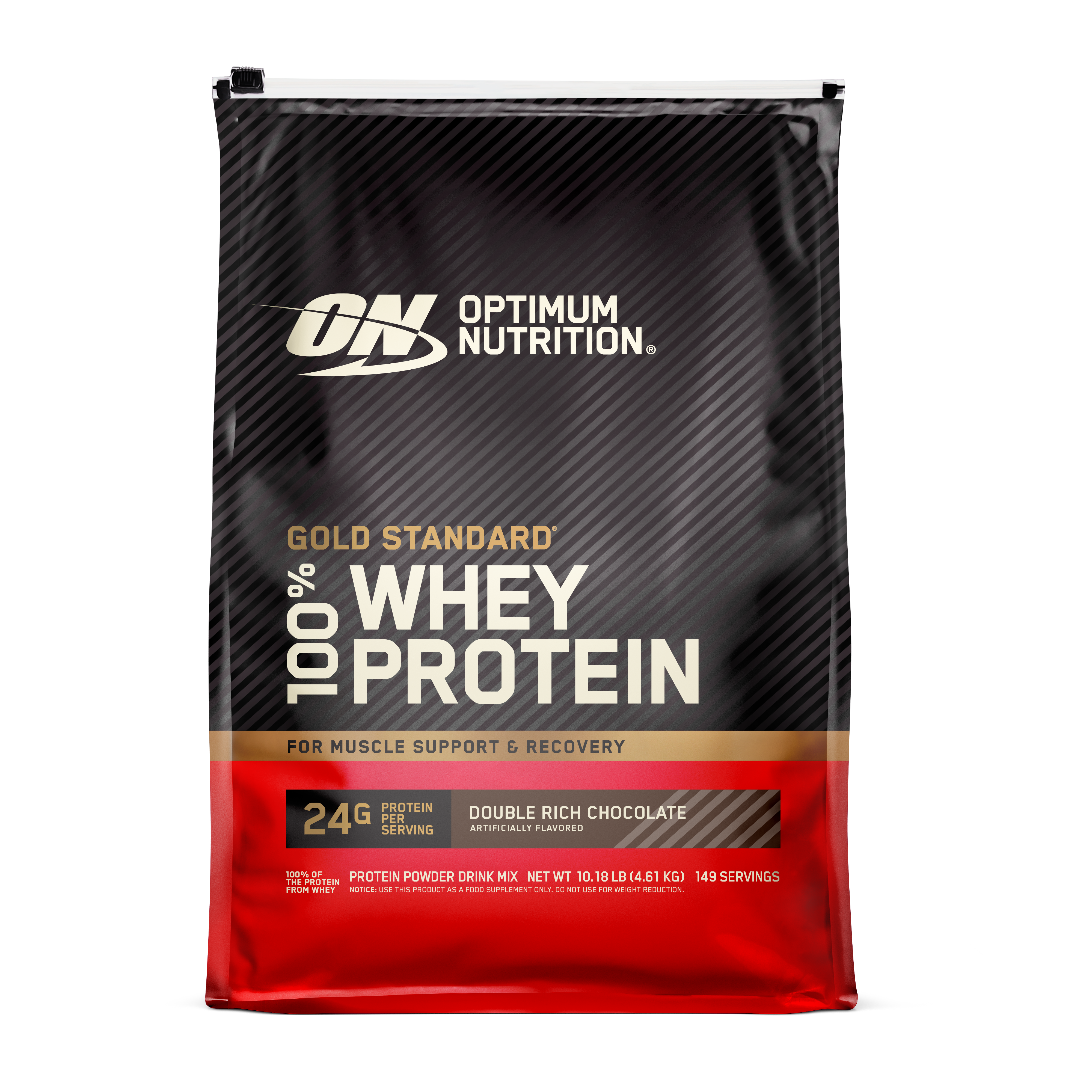 Optimum Nutrition Gold Standard 100% Whey Protein, 2 lb container, Chocolate Peanut Butter flavor, for muscle support and recovery